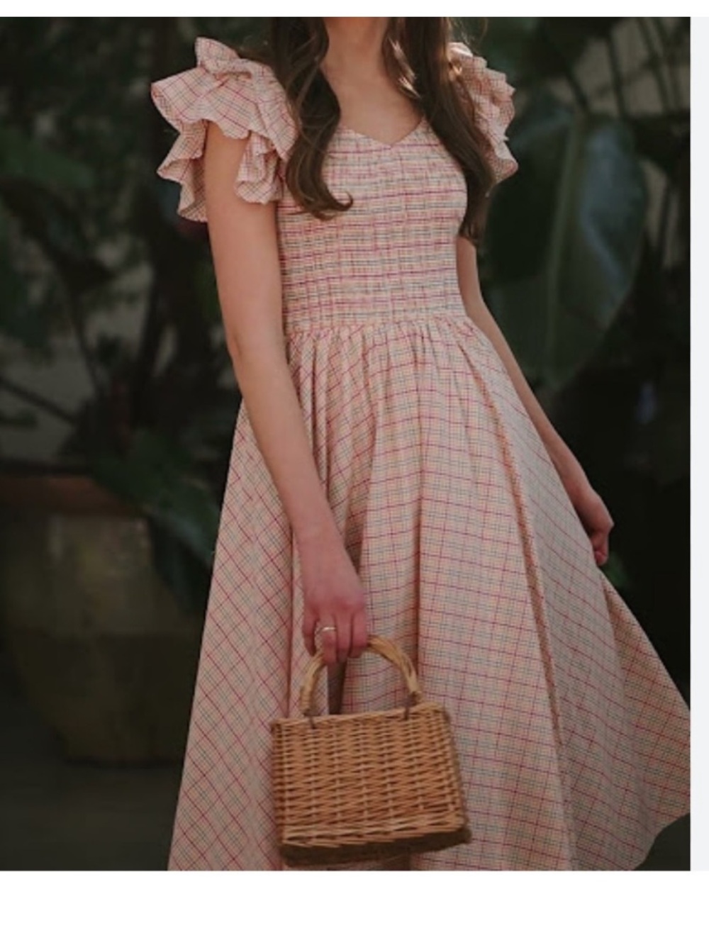 Ivy City Co Hattie Dress Multicolor Gingham Flutter Sleeve Size XL